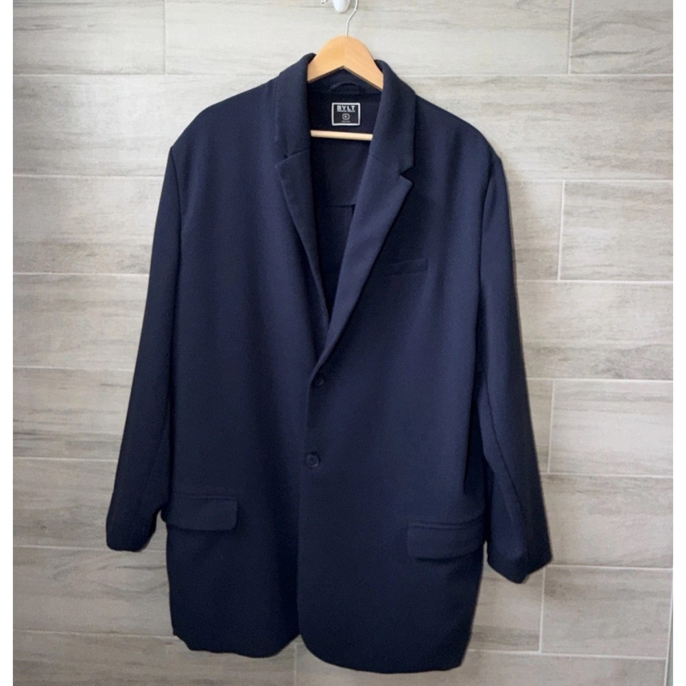 BYLT Premium Basics Men's XL Pro Blazer Blue 2 Button Jacket Performance
